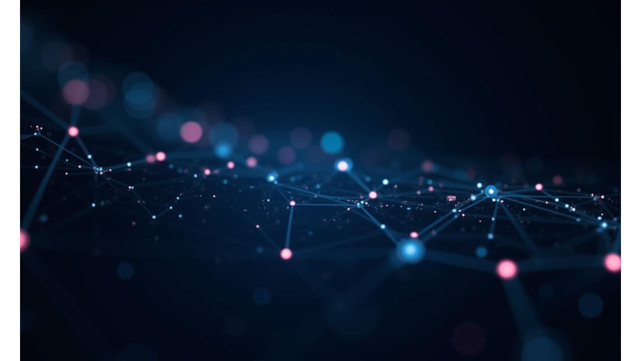 Abstract depiction of digital flowing connections and data streams, symbolizing comprehensive planning and seamless integration against a dark, futuristic background.