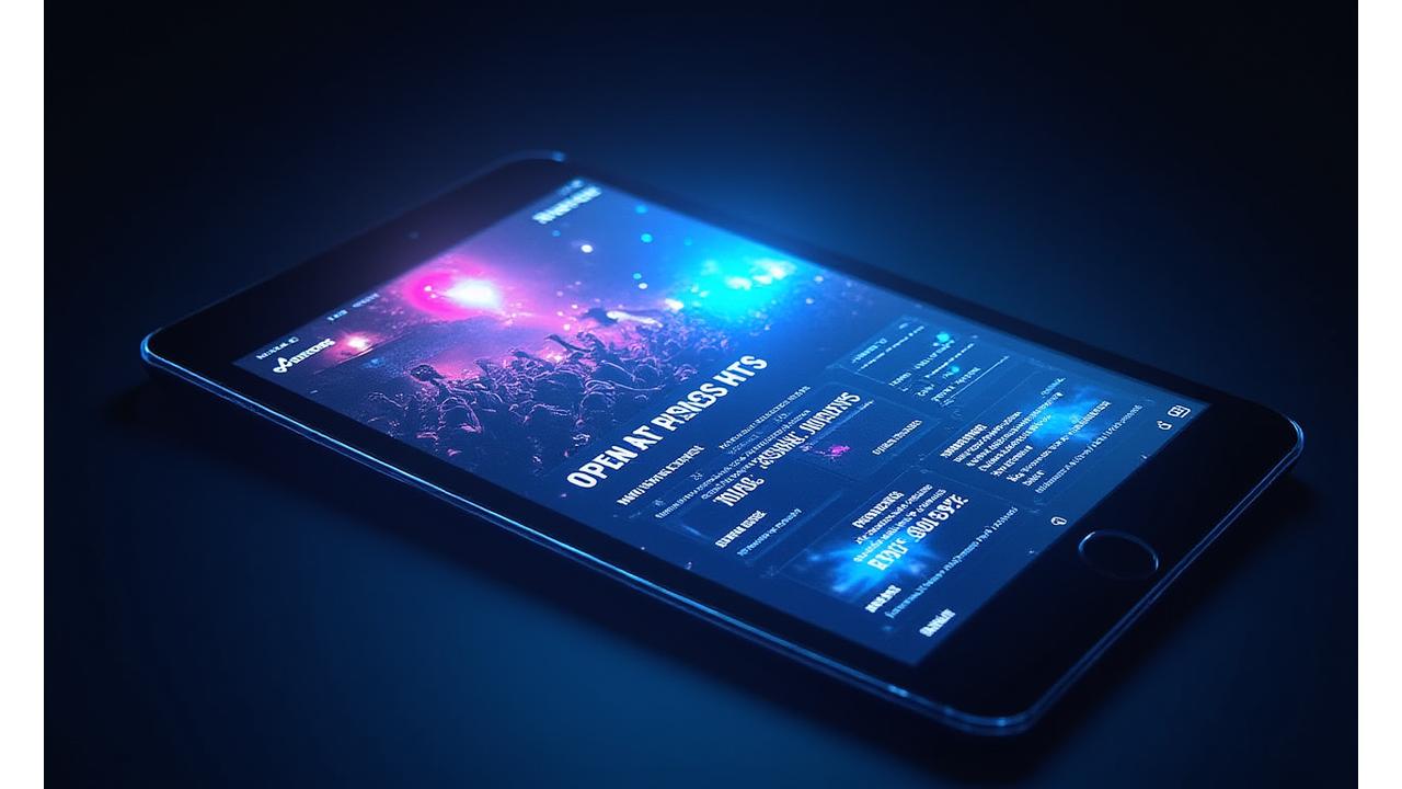 Open digital press kit interface showing high-resolution festival photography, artist bios, event schedule, and key statistics with vibrant, clear design.