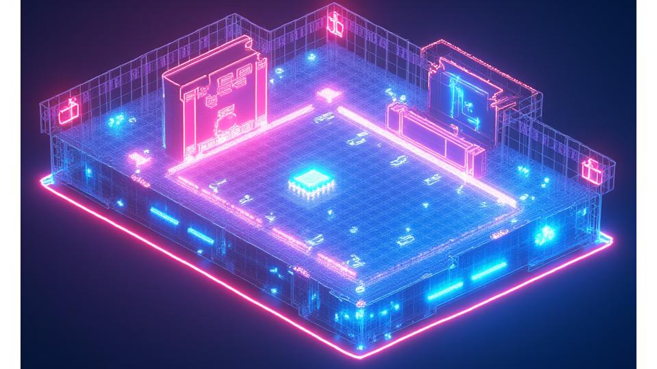 Interactive venue map showing optimized crowd flow patterns with highlighted control points and pathways for electronic music events.