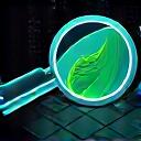 Environmental audit icon with magnifying glass over a leaf.